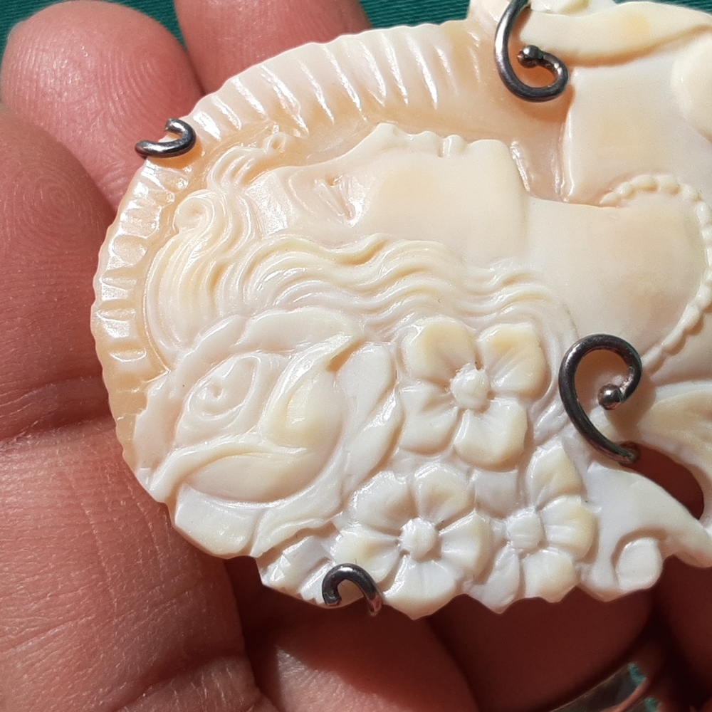 925 Genuine Hand Carved Cameo. Italy. Brooch, Pendant. FIRM. - Picture 15 of 17